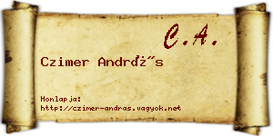 Czimer András névjegykártya